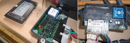 BMS回路のふたを開けると、こんな感じで表面には電子基盤が見えるが、裏面はがっちりとコーキングでシールされていた。