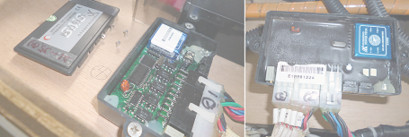 BMS回路のふたを開けると、こんな感じで表面には電子基盤が見えるが、裏面はがっちりとコーキングでシールされていた。