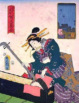 江戸名所百人美女・深川八幡 歌川豊邦 (国立国会図書館所蔵)